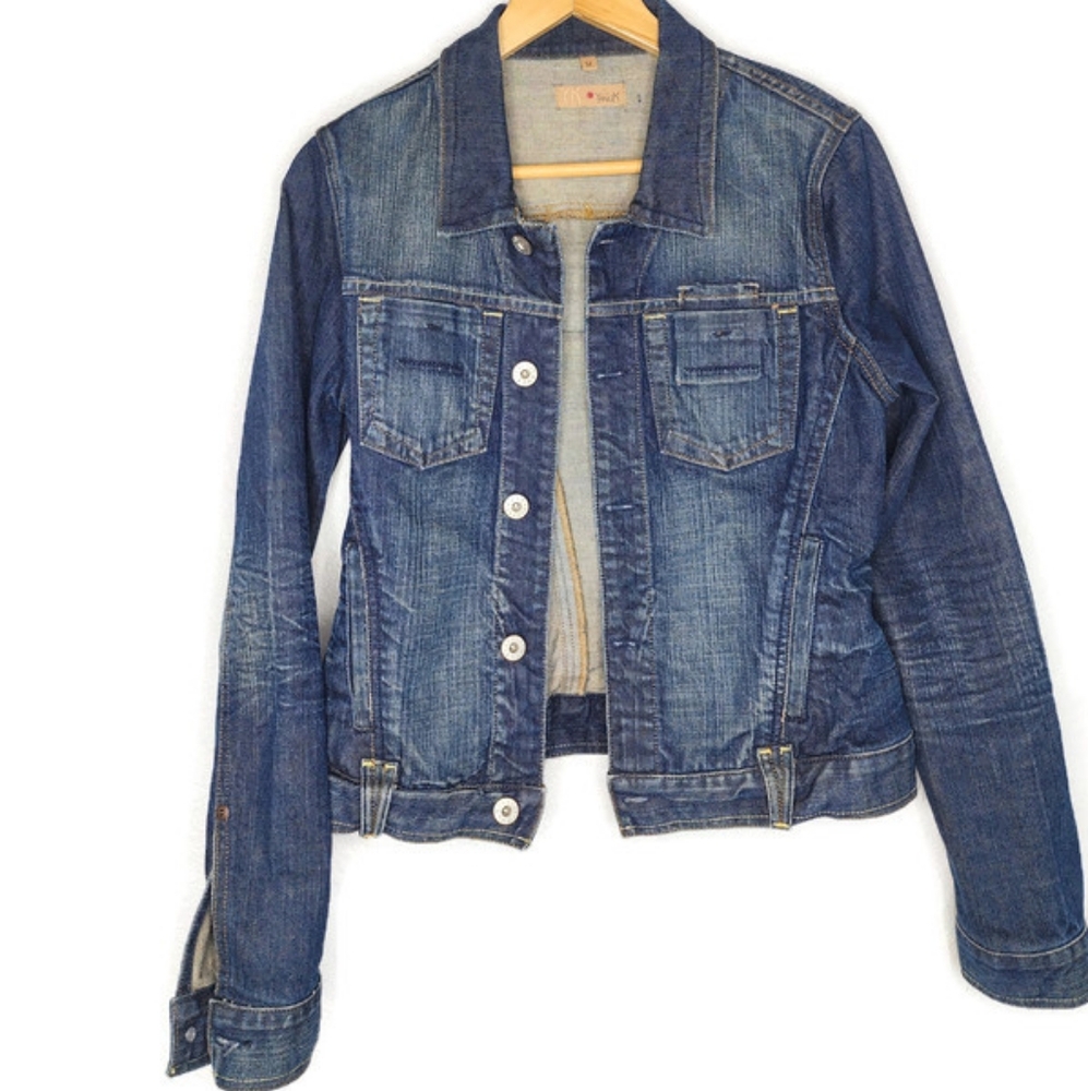 Yanuk Vintage Y2K Blue Denim Trucker Jacket Size M